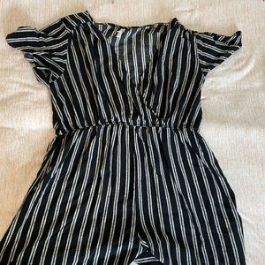 Black and white mini romper